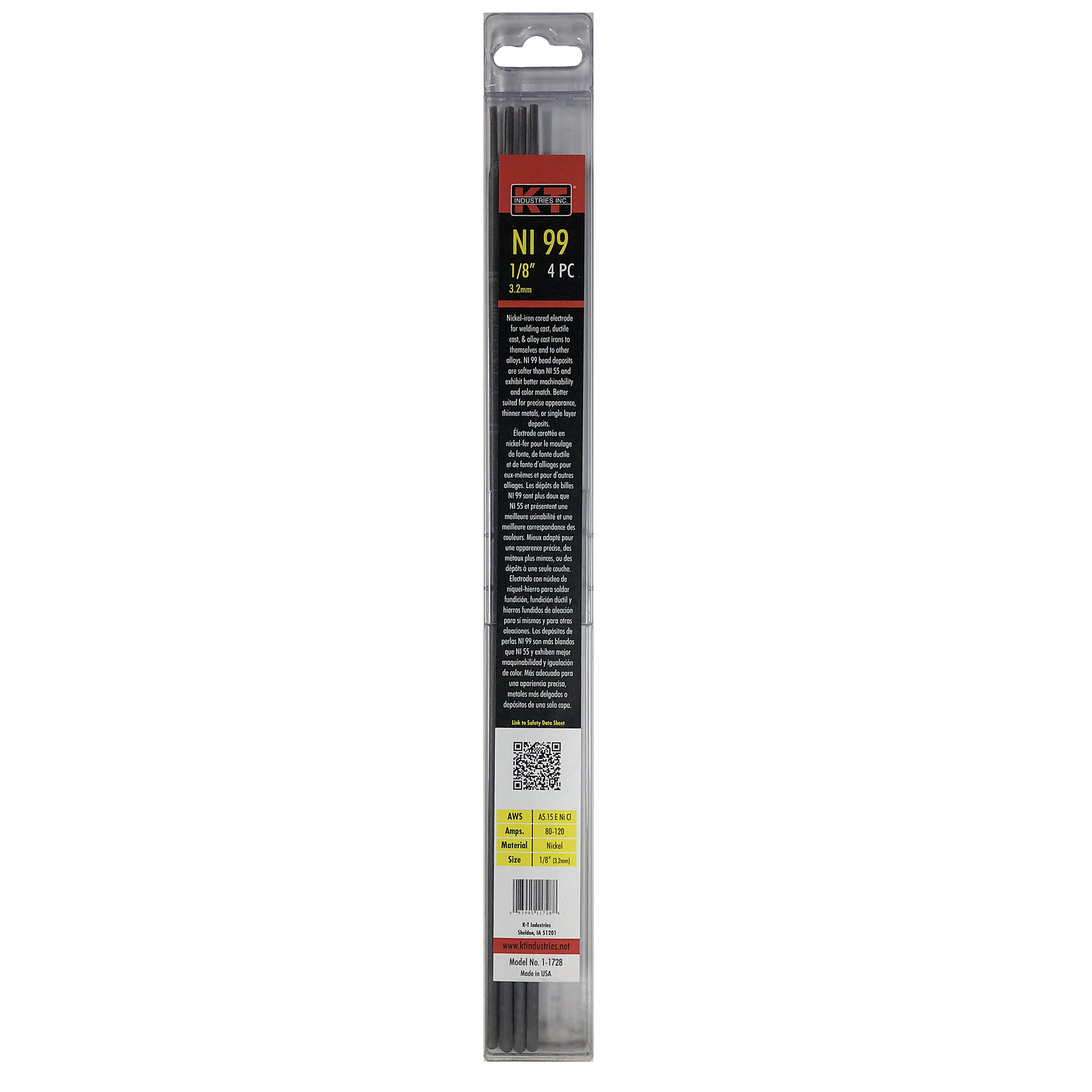 K-T Industries Nickel 99 Welding Electrodes — 1/8in., Value Pack, Model# 1-1728